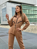 Tuta intera Camel con zip - R.a. Boutique 