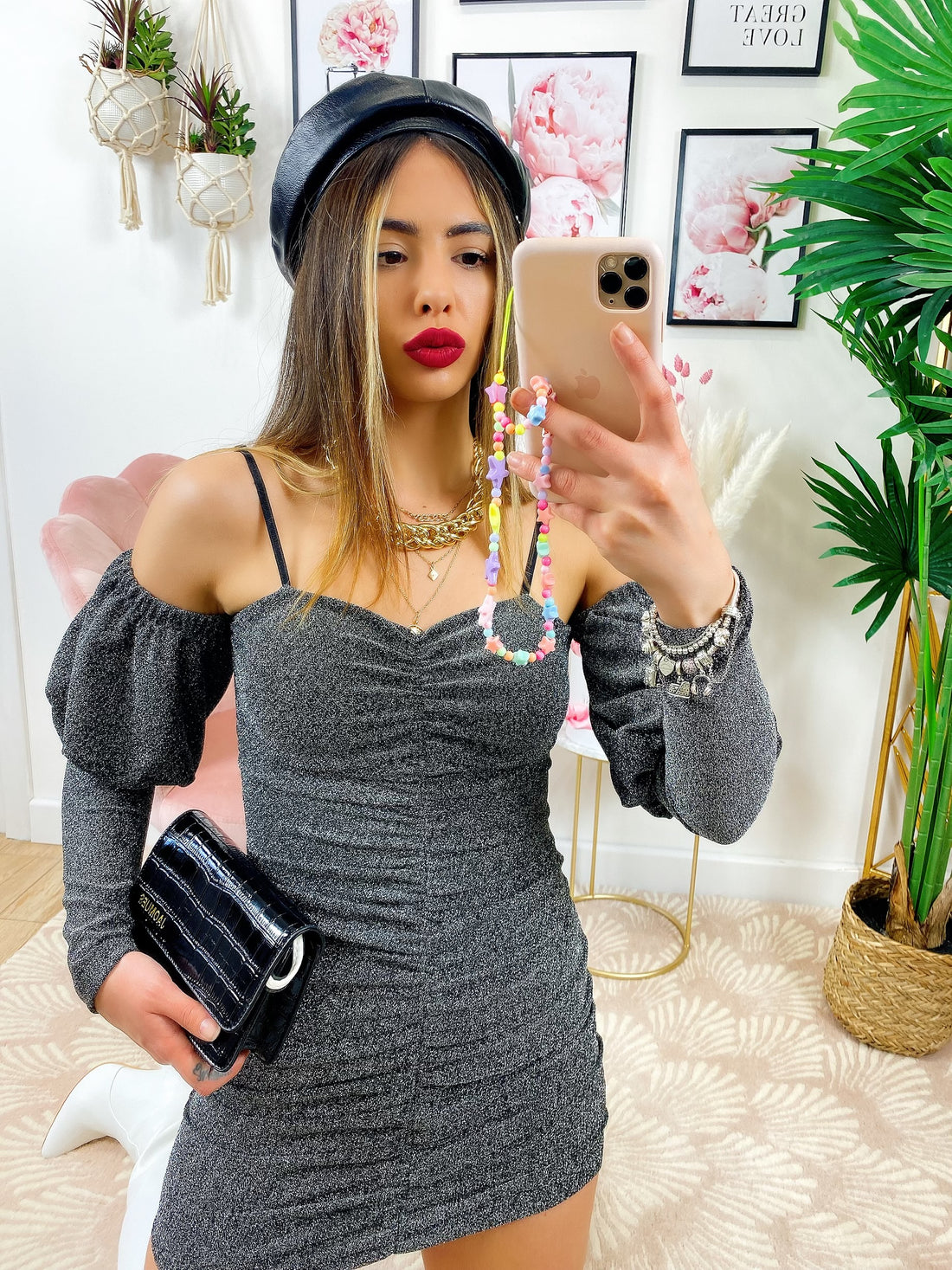 Tubino aderente argento manica lunga - R.a. Boutique 