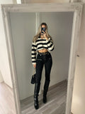 Jeans nero con lacci sul davanti - R.a. Boutique 