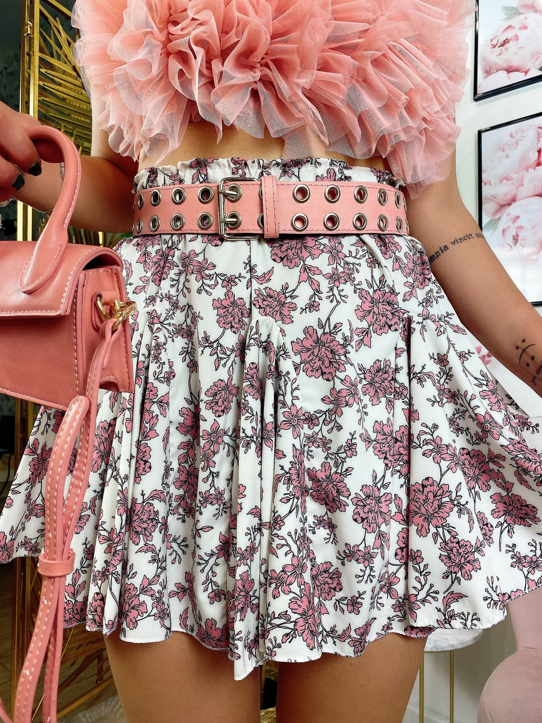 Gonna a fiorellini Rosa - R.a. Boutique 