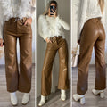 Pantalone cargo in ecopelle nude - R.a. Boutique 