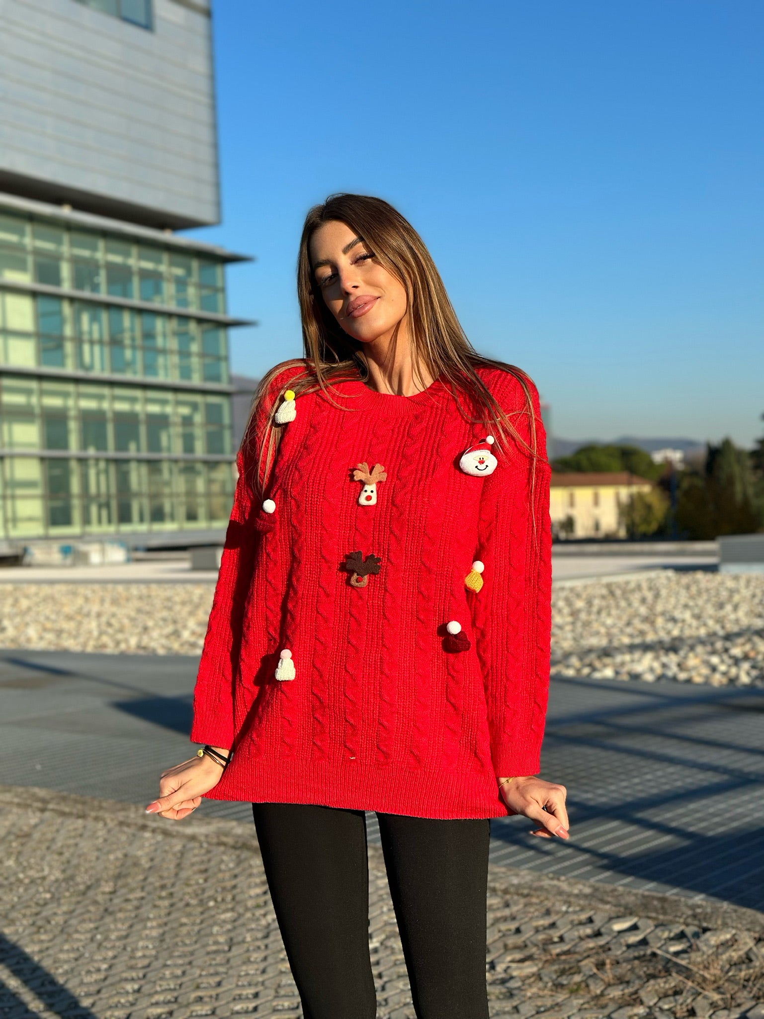 Maxi maglione con pupazzetti - R.a. Boutique 