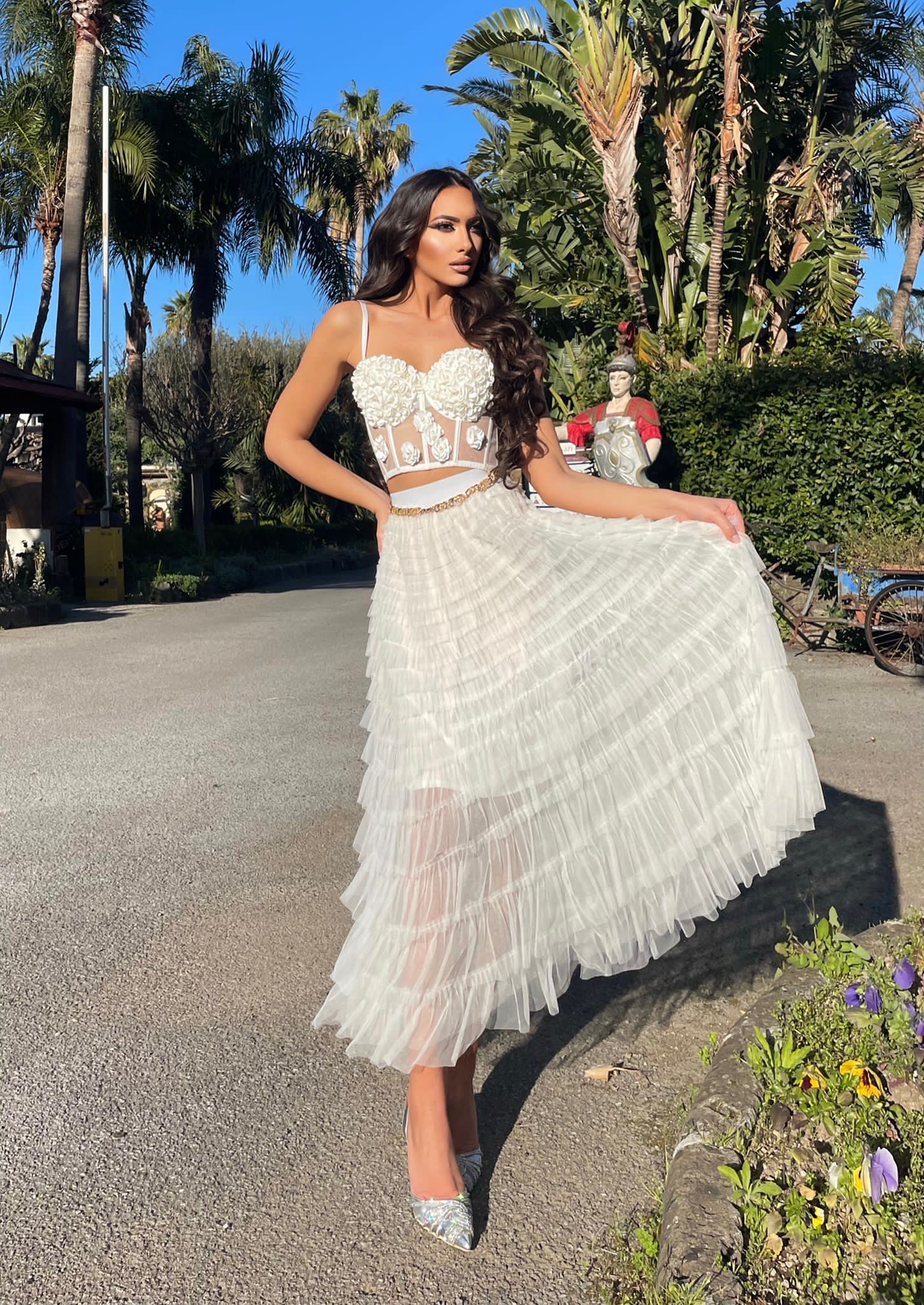 Completo gonna e top crema - R.a. Boutique 