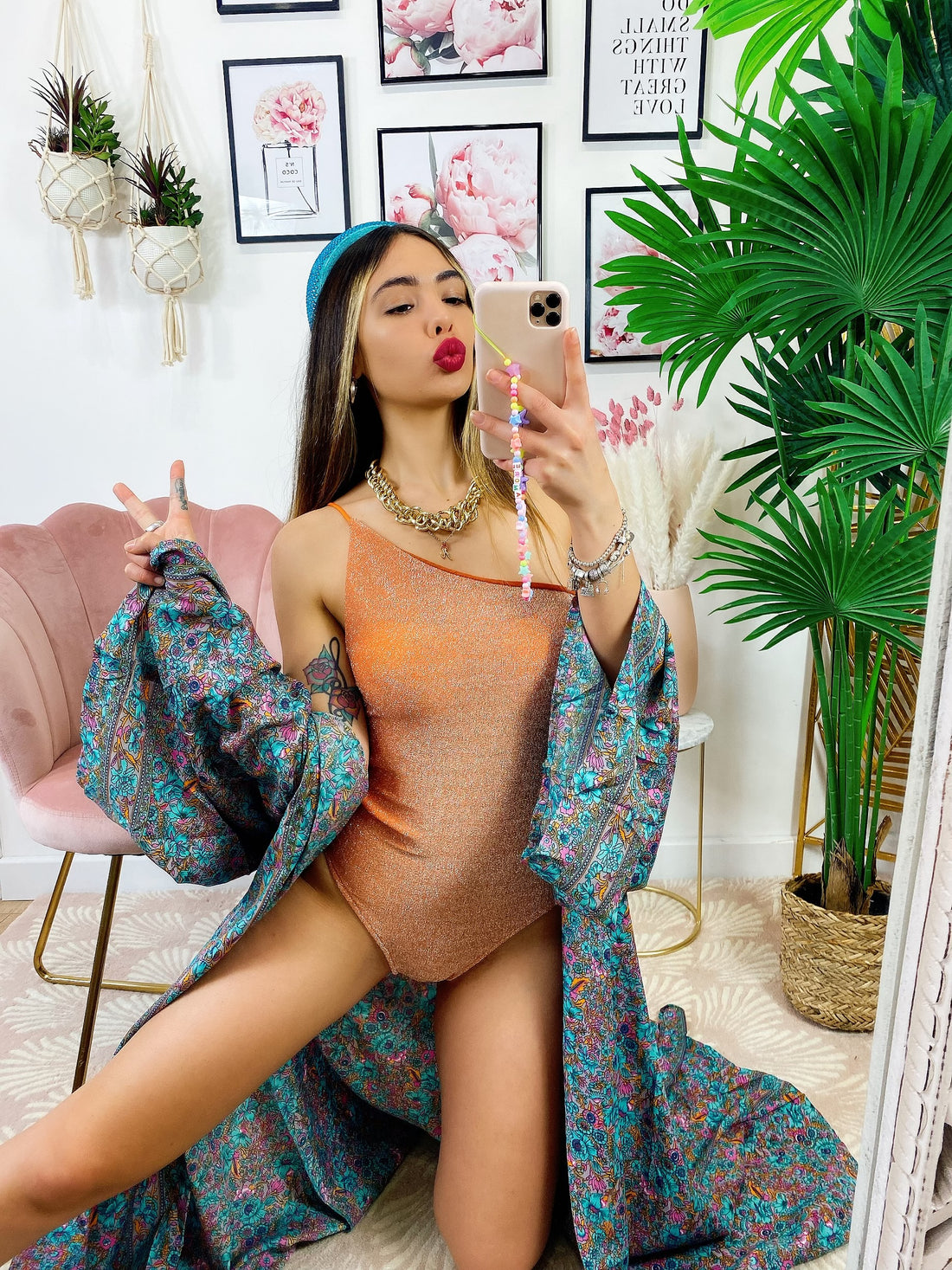 Kimono Tiffany rosa - R.a. Boutique 
