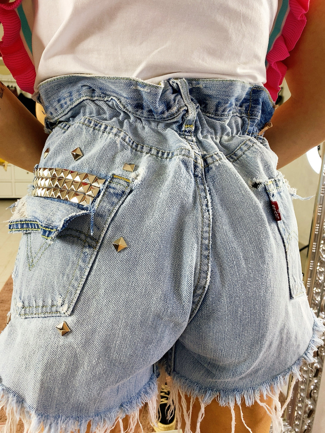 Levi’s Short Vintage con borchie e tasca piegata - R.a. Boutique 