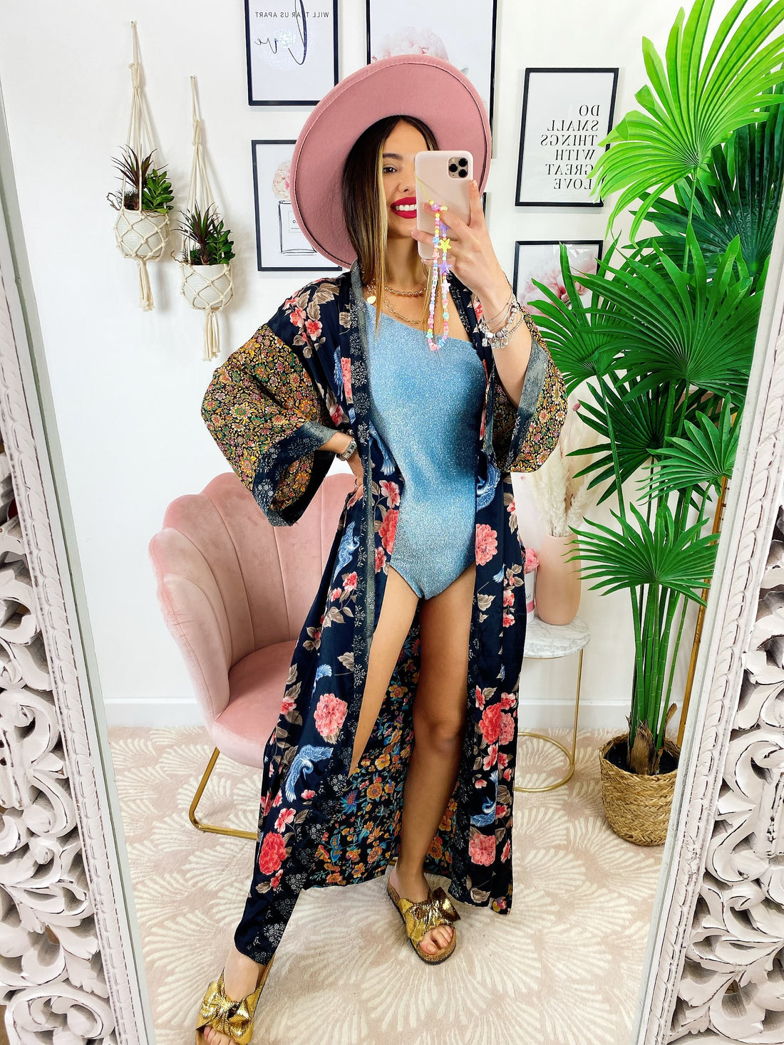 Kimono in seta etnico base nera - R.a. Boutique 