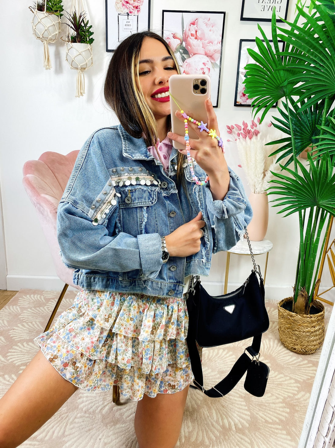 Giacca di jeans con Ricami - R.a. Boutique 