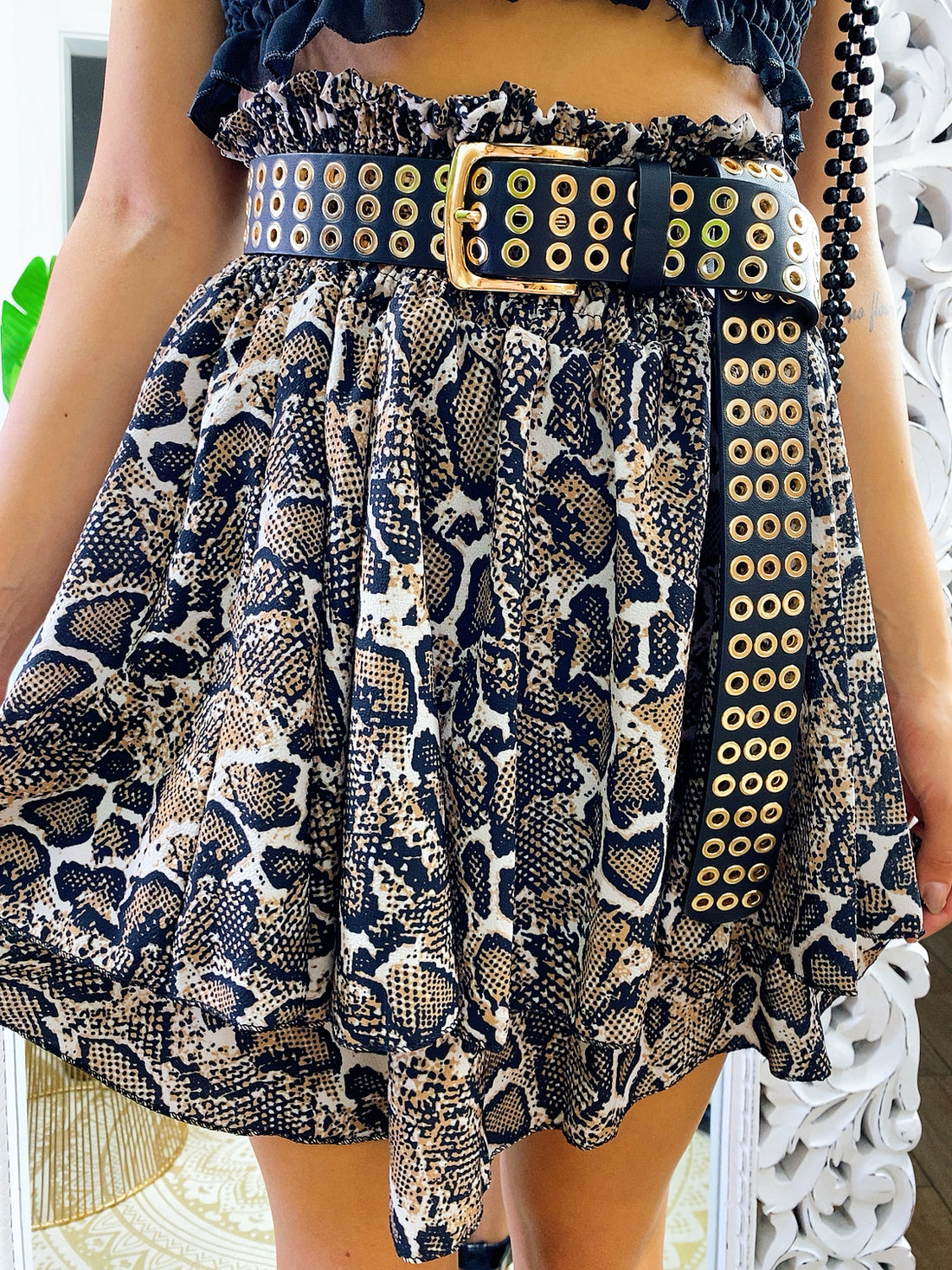 Gonna pitonata marrone - R.a. Boutique 