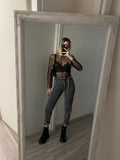 Jeans wide leg grigio - R.a. Boutique 