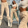 Pantalone in ecopelle con catenina beige - R.a. Boutique 