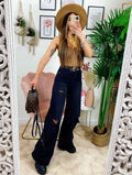 Jeans Boyfriend Zampa larga con strappi - R.a. Boutique 