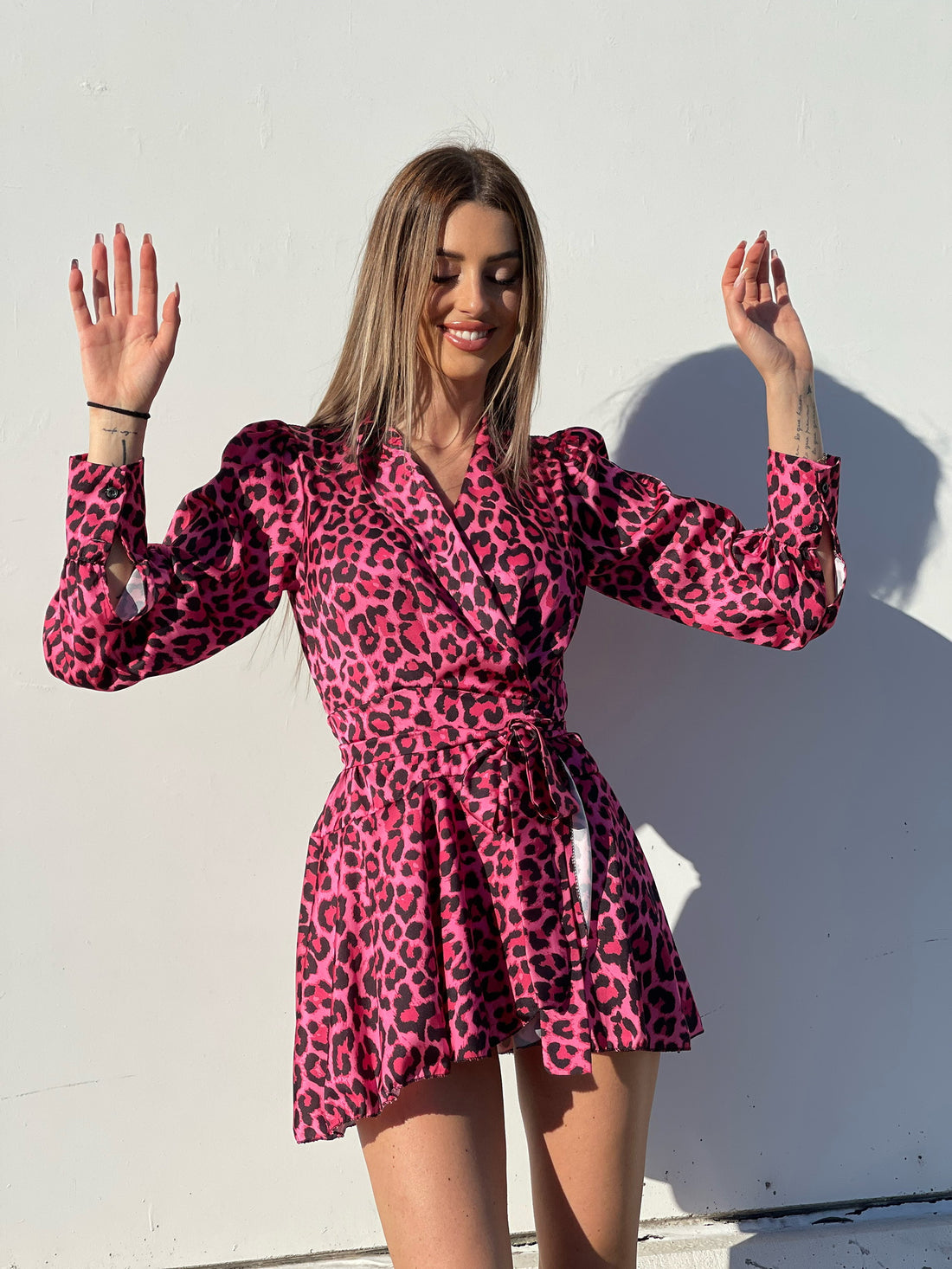 Abito a portafoglio maculato Fuxia - R.a. Boutique 