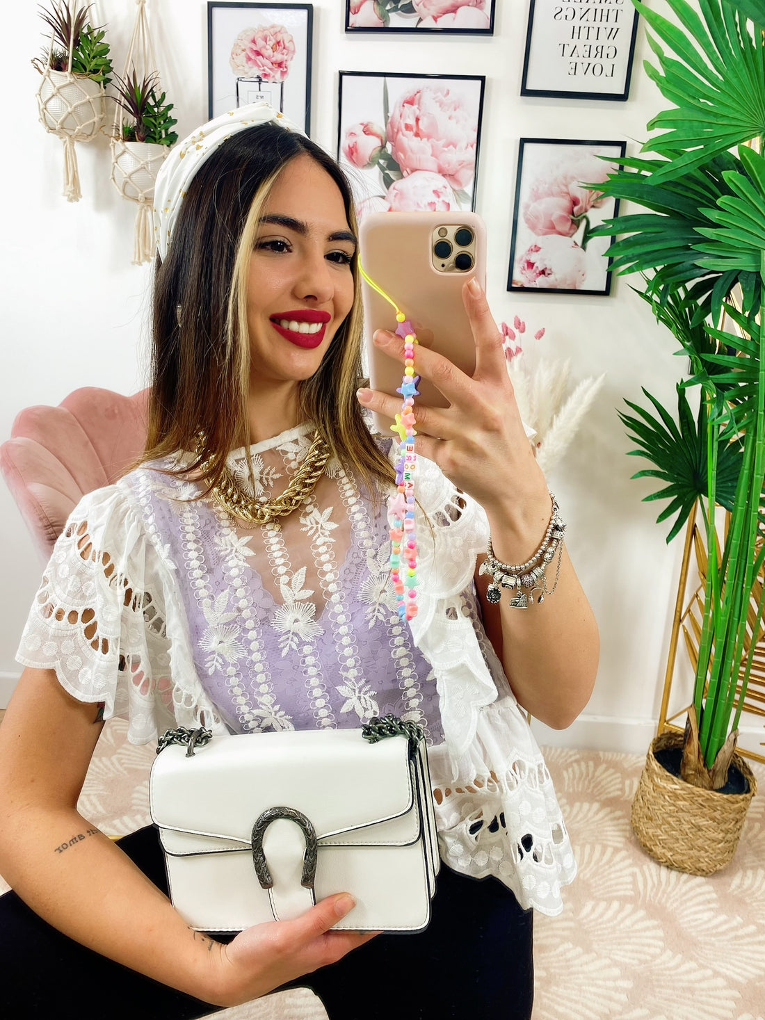 Camicetta in pizzo San Gallo con rouche - R.a. Boutique 