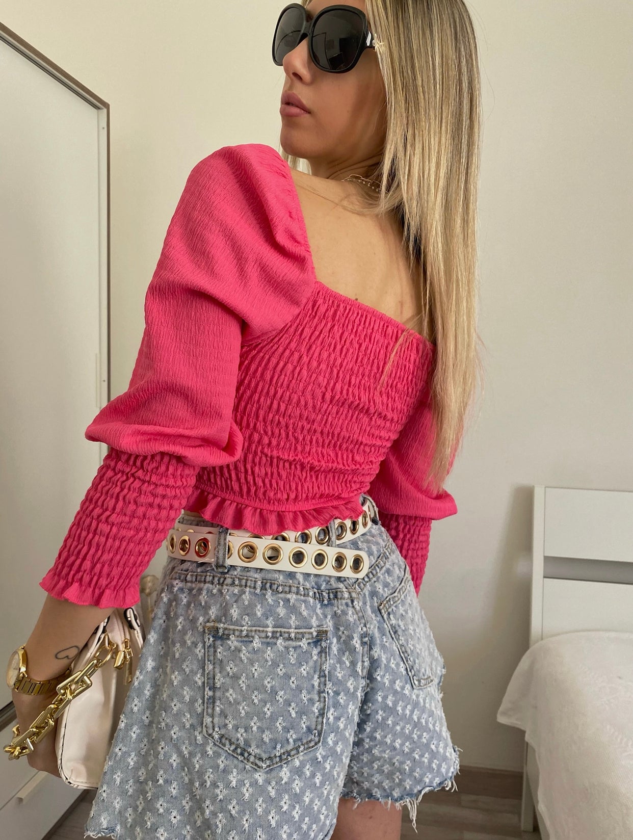 Top arricciato Fuxia - R.a. Boutique 