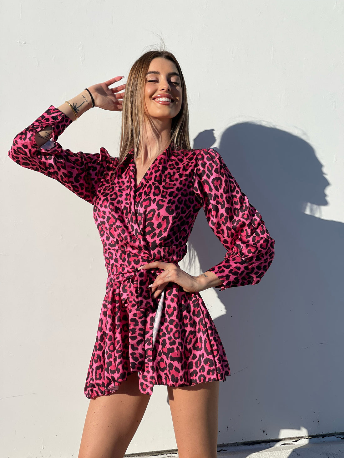 Abito a portafoglio maculato Fuxia - R.a. Boutique 