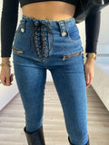 Jeans con lacci sul davanti - R.a. Boutique 