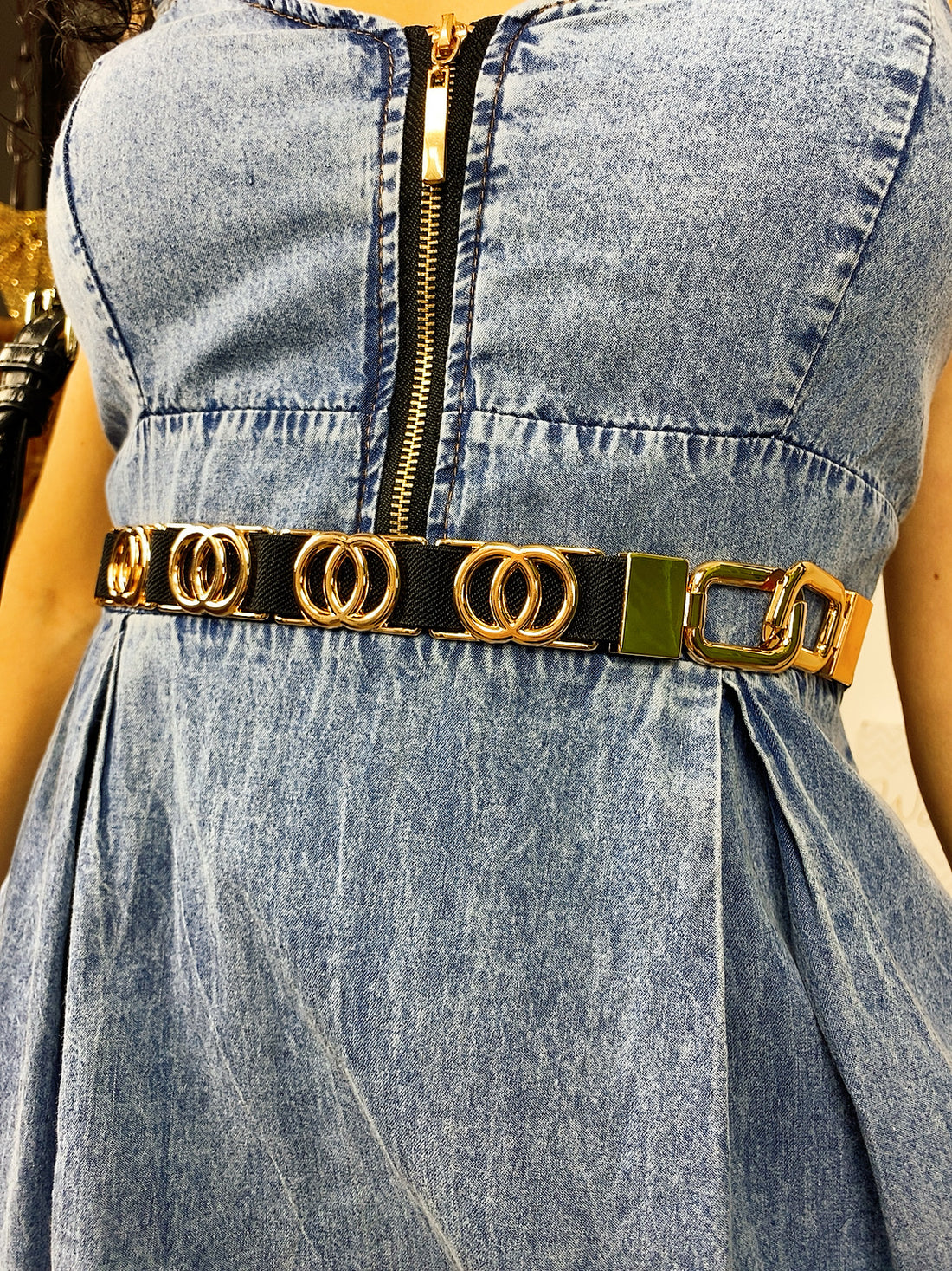 Cintura con doppi cerchi elasticizzata - R.a. Boutique 