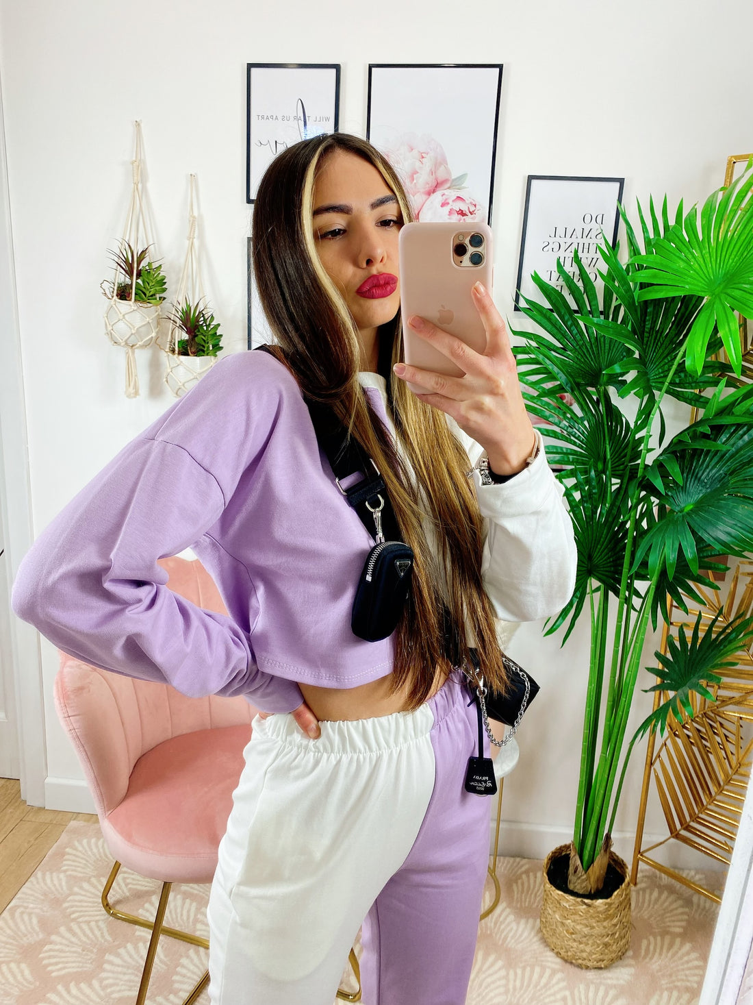 Tuta sportiva Bicolor Lilla - R.a. Boutique 