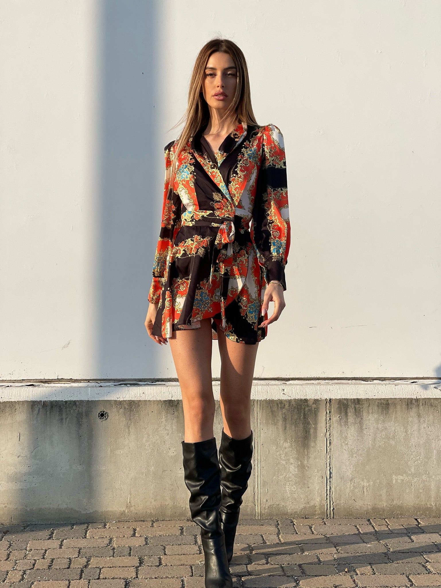 Abito etnico arancione e nero - R.a. Boutique 