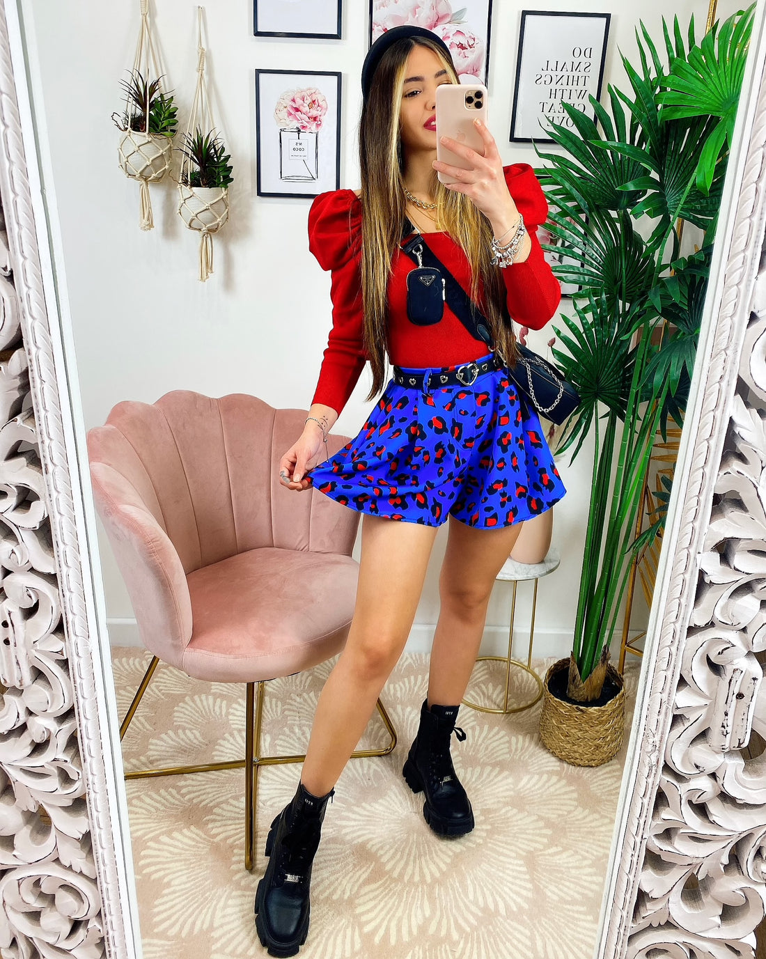 Top con spalline bombate Rosso - R.a. Boutique 