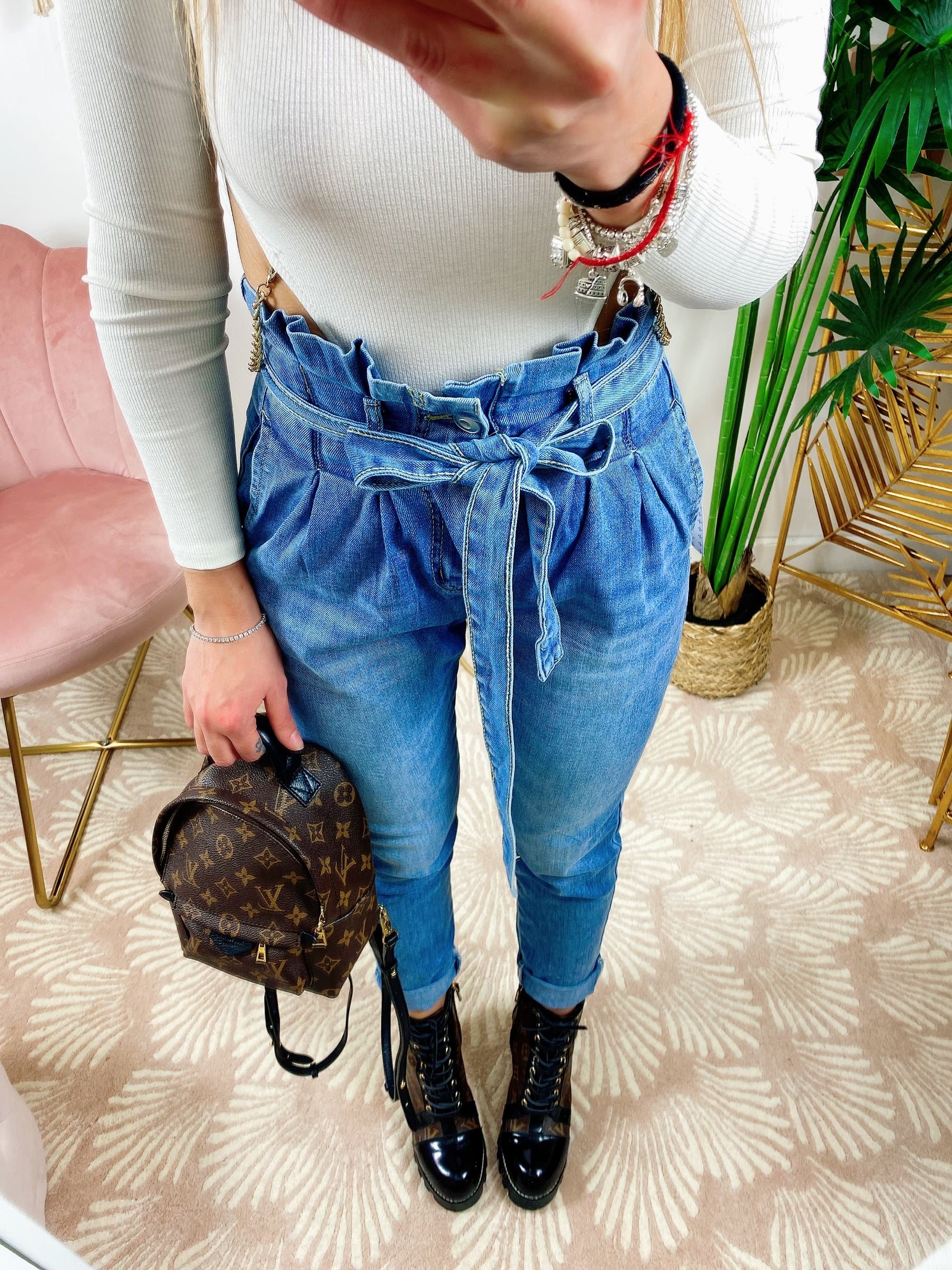 Jeans Boyfriend con fiocco - R.a. Boutique 