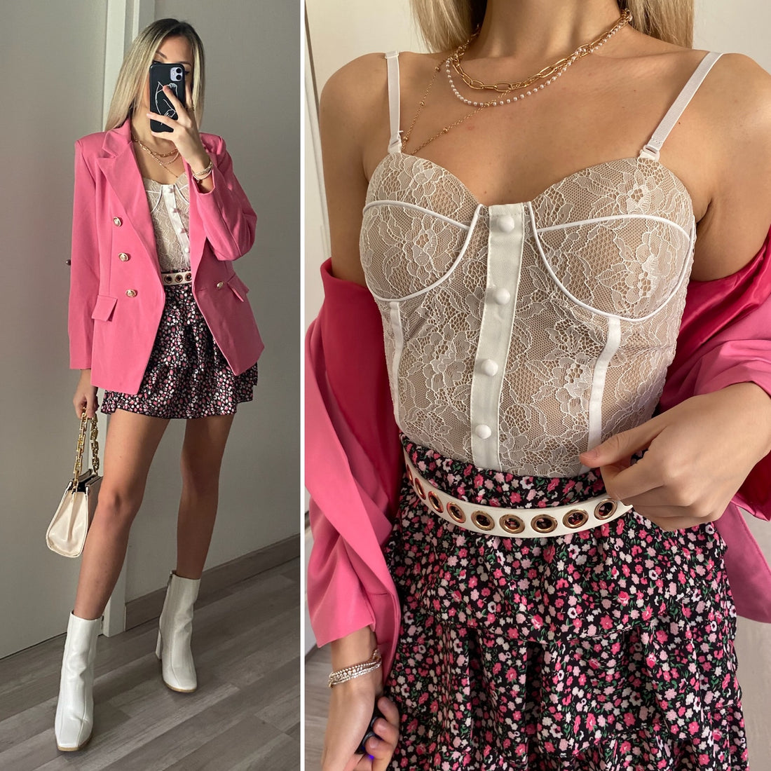 Giacca Fuxia con bottoni oro - R.a. Boutique 