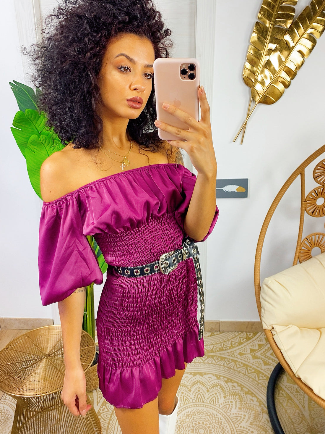 Abito aderente arricciato peonia - R.a. Boutique 