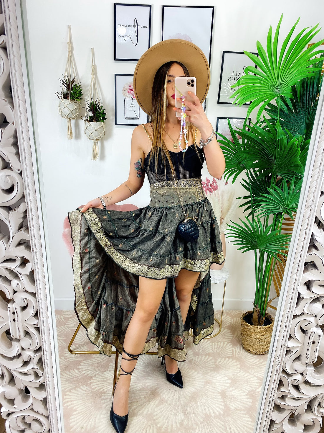 Gonna asimmetrica tonalità scure - R.a. Boutique 