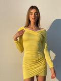 Abito giallo con scollo a barchetta - R.a. Boutique 