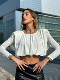 Top bianco spalline bombate - R.a. Boutique 