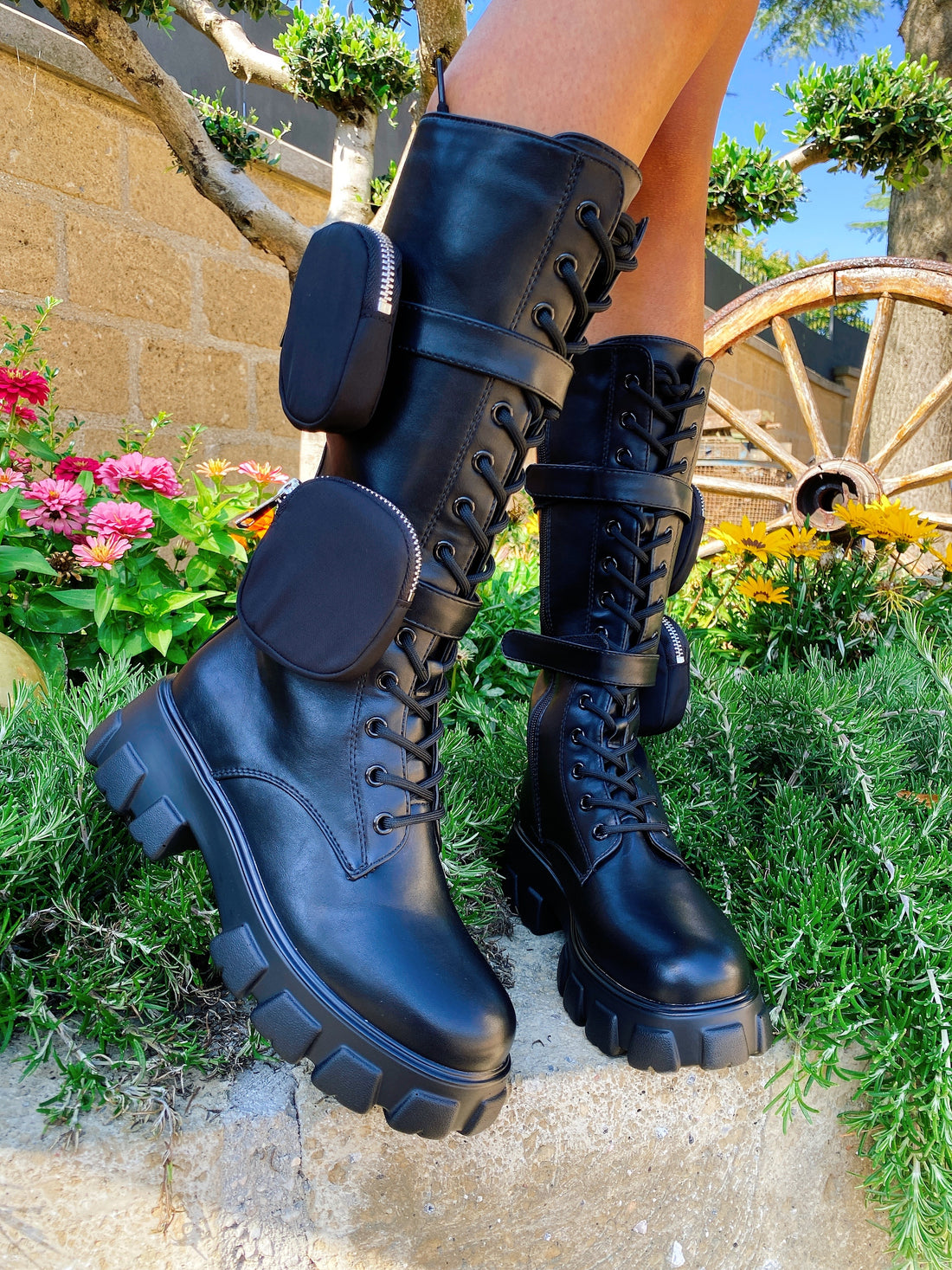 Biker Black alto con marsupi - R.a. Boutique 