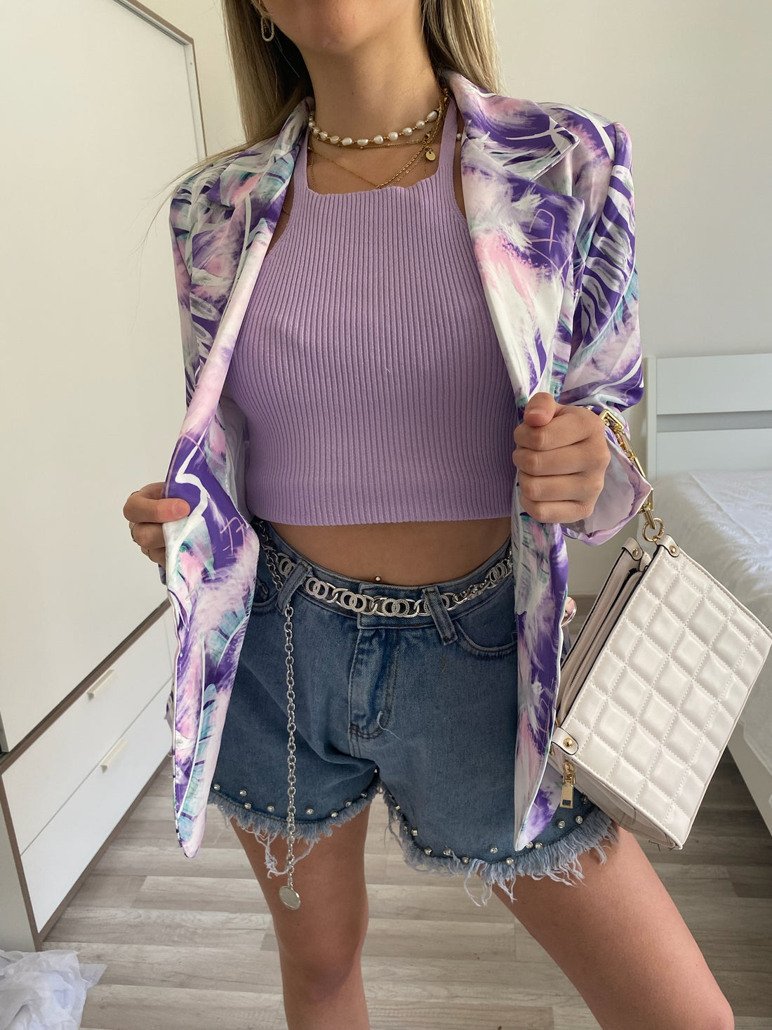 Giacca floreale lilla - R.a. Boutique 