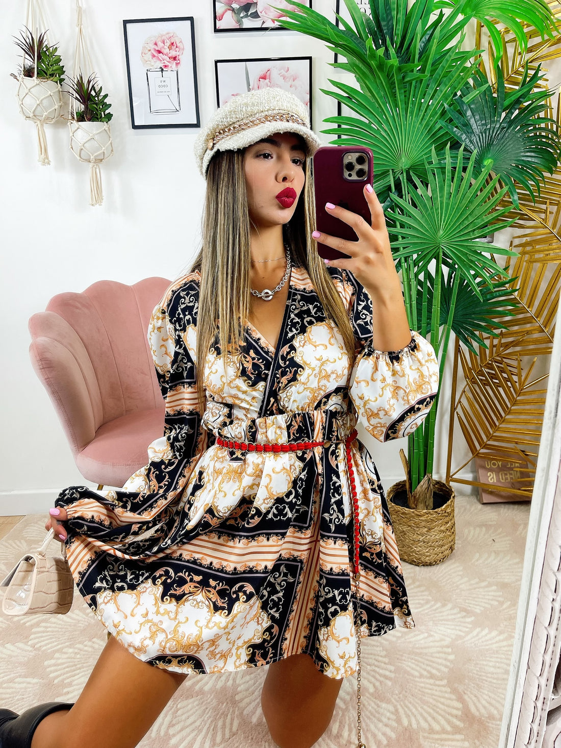 Abito stampa etnica con cintura - R.a. Boutique 