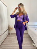 Completo giacca e pantalone Viola - R.a. Boutique 