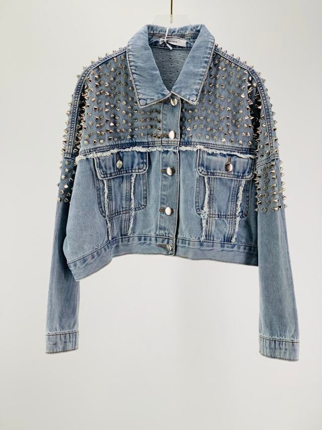 Giacca di jeans con borchie - R.a. Boutique 