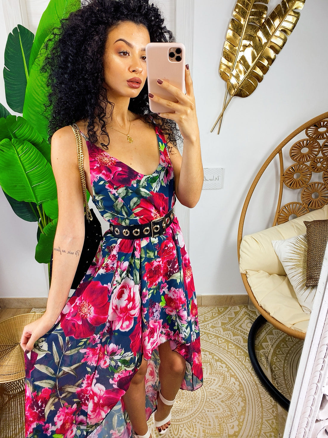 Cintura con occhielli oro grandi - R.a. Boutique 