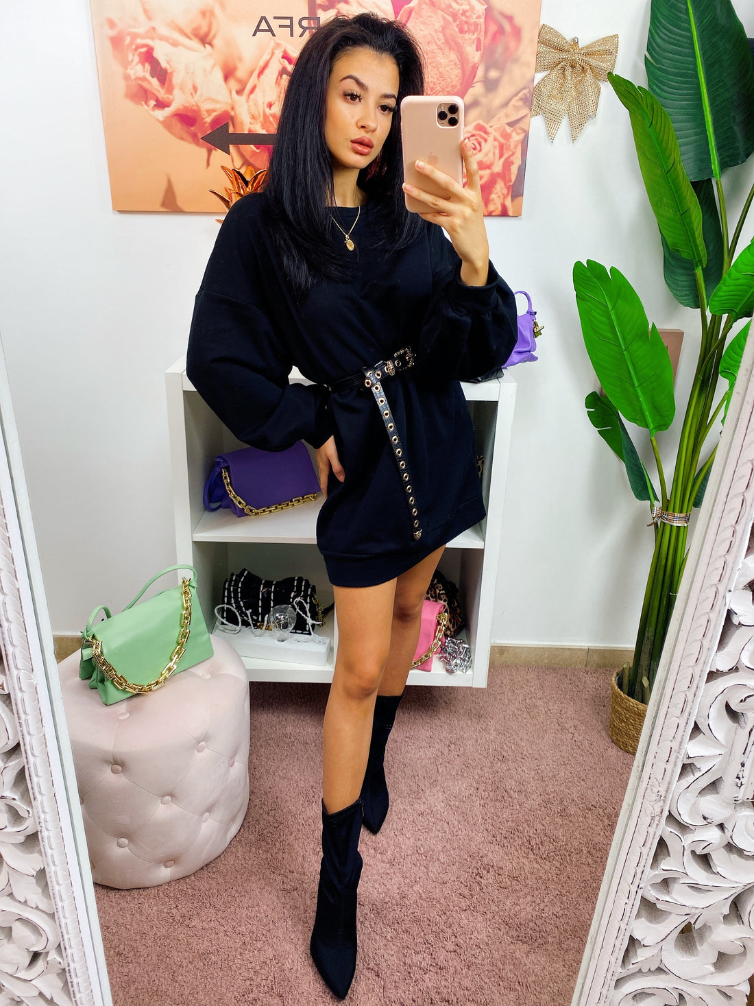 Maxi felpa easy nera - R.a. Boutique 