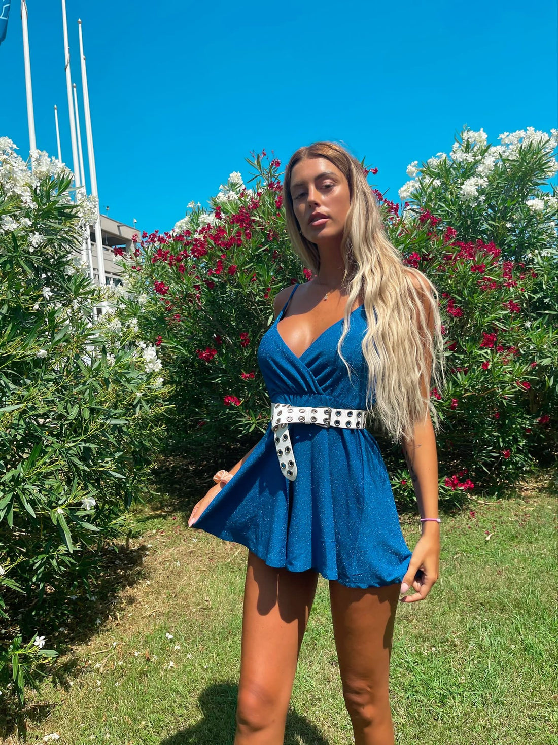 Tutina a bretellina oceano glitter - R.a. Boutique 