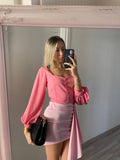 Top con bottoncini rosa - R.a. Boutique 