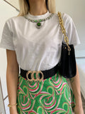 T-shirt con gioiello al collo verde - R.a. Boutique 
