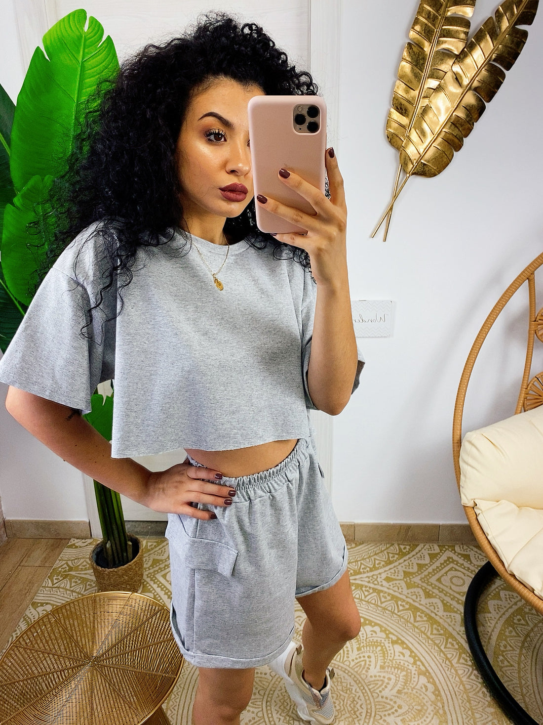 Completo sportivo maglia e short grigio - R.a. Boutique 