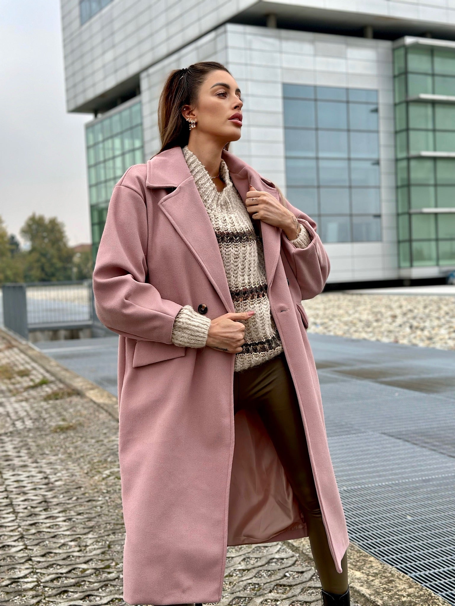 Cappotto over rosa - R.a. Boutique 