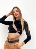Top nero con stringhe - R.a. Boutique 