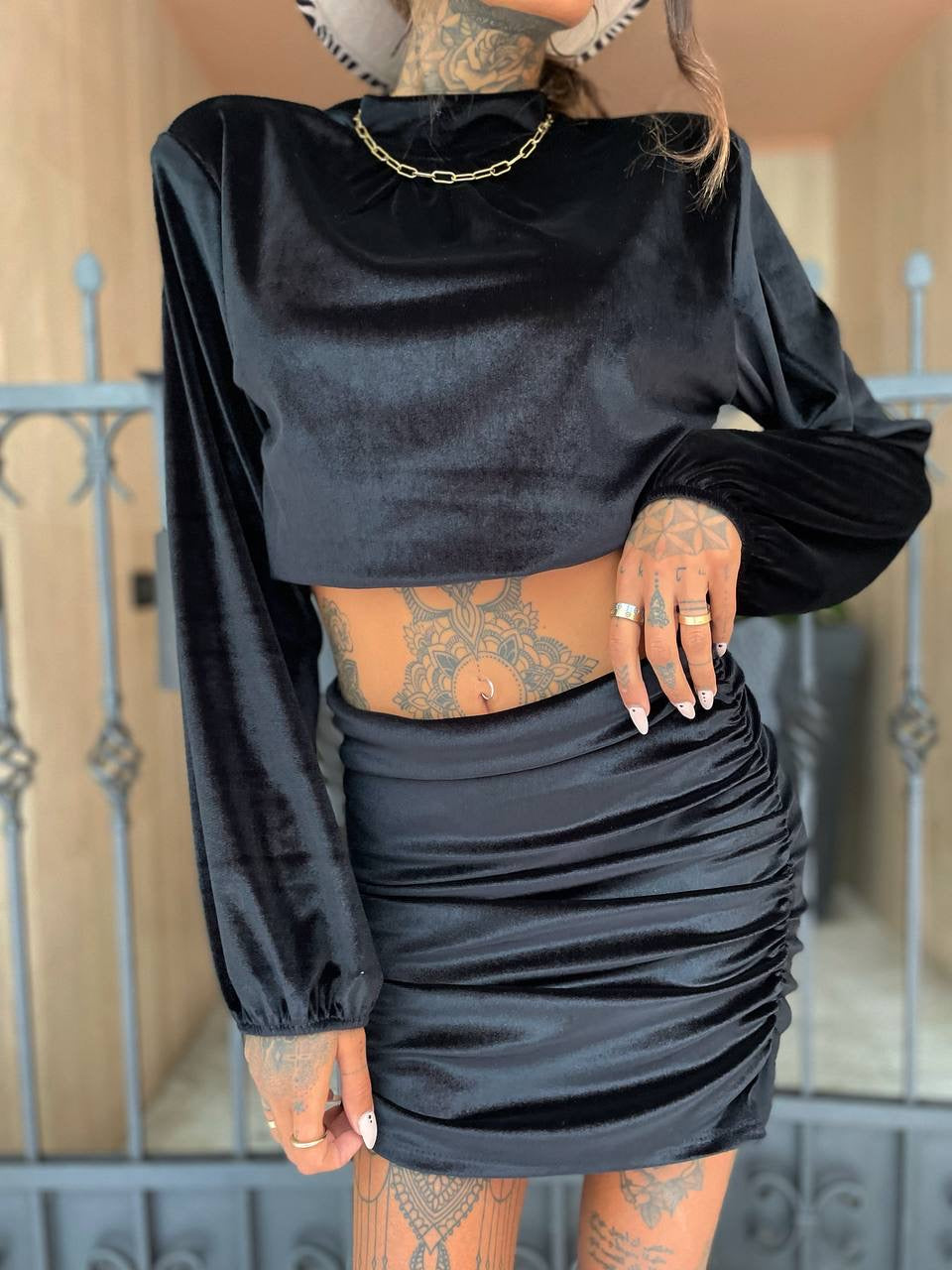 Completo top e gonna in velluto - R.a. Boutique 