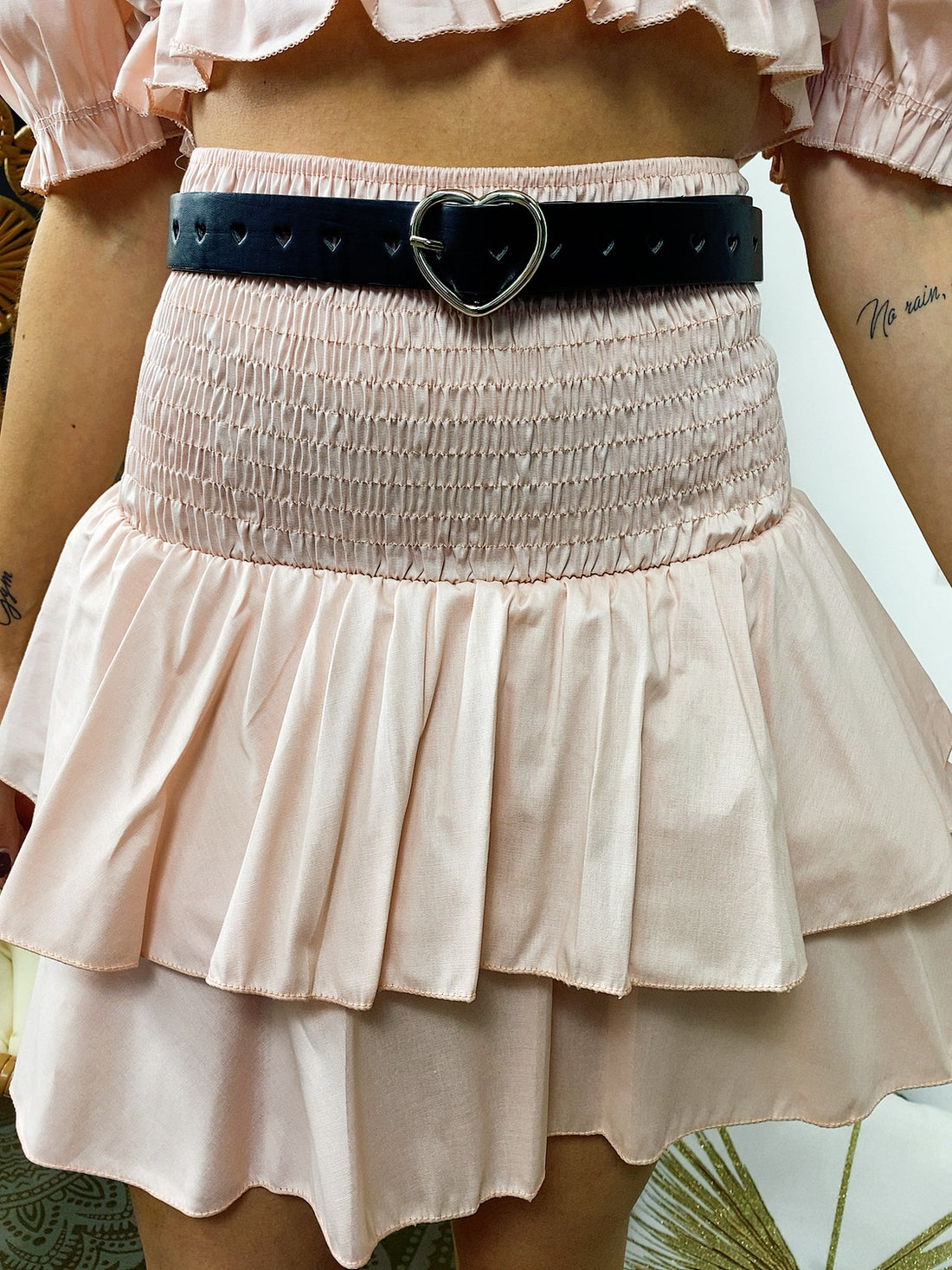 Cintura con cuore nera e argento - R.a. Boutique 