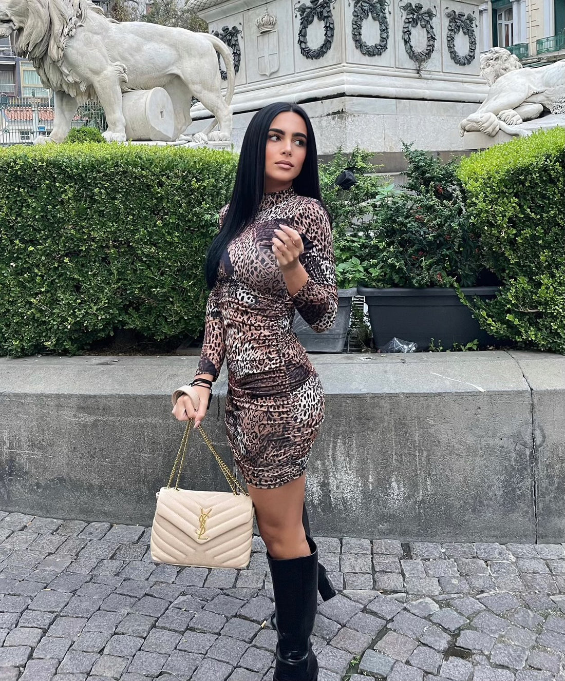 Abito aderente maculato - R.a. Boutique 