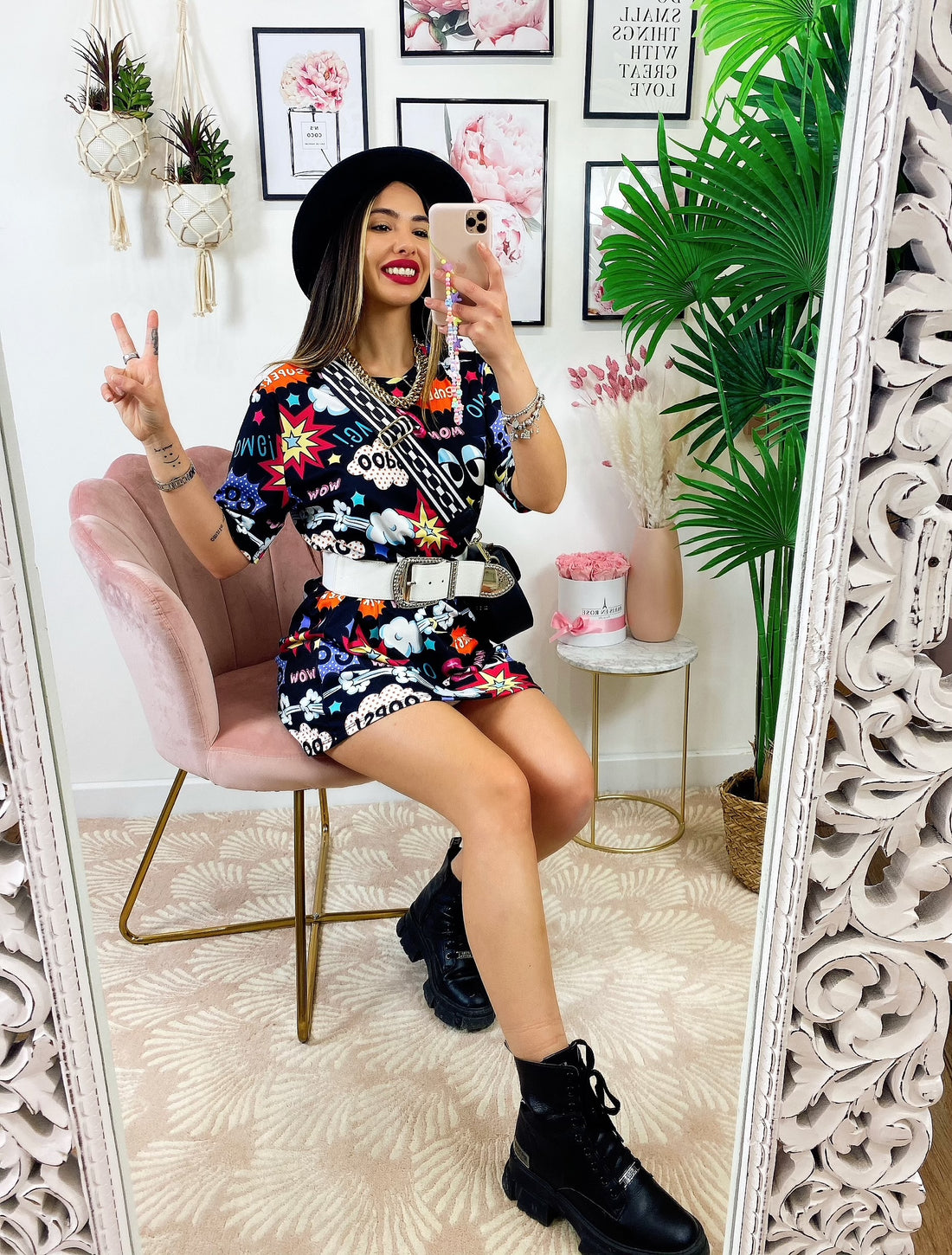 Maxi maglia cartoon Nera - R.a. Boutique 