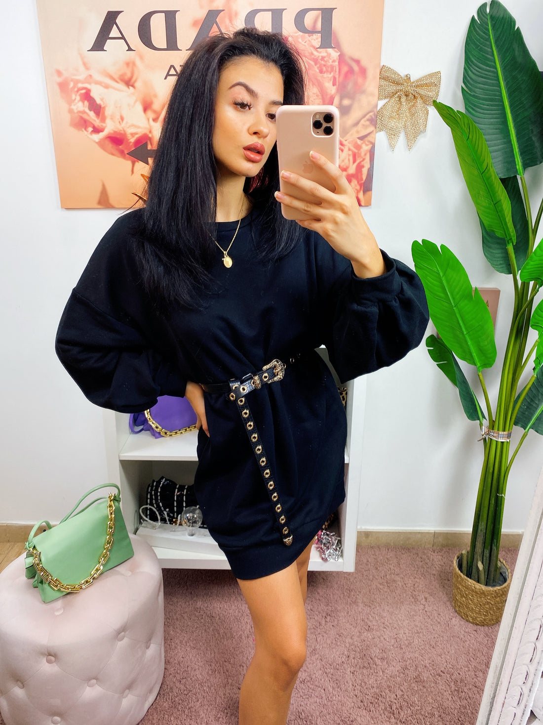 Maxi felpa easy nera - R.a. Boutique 