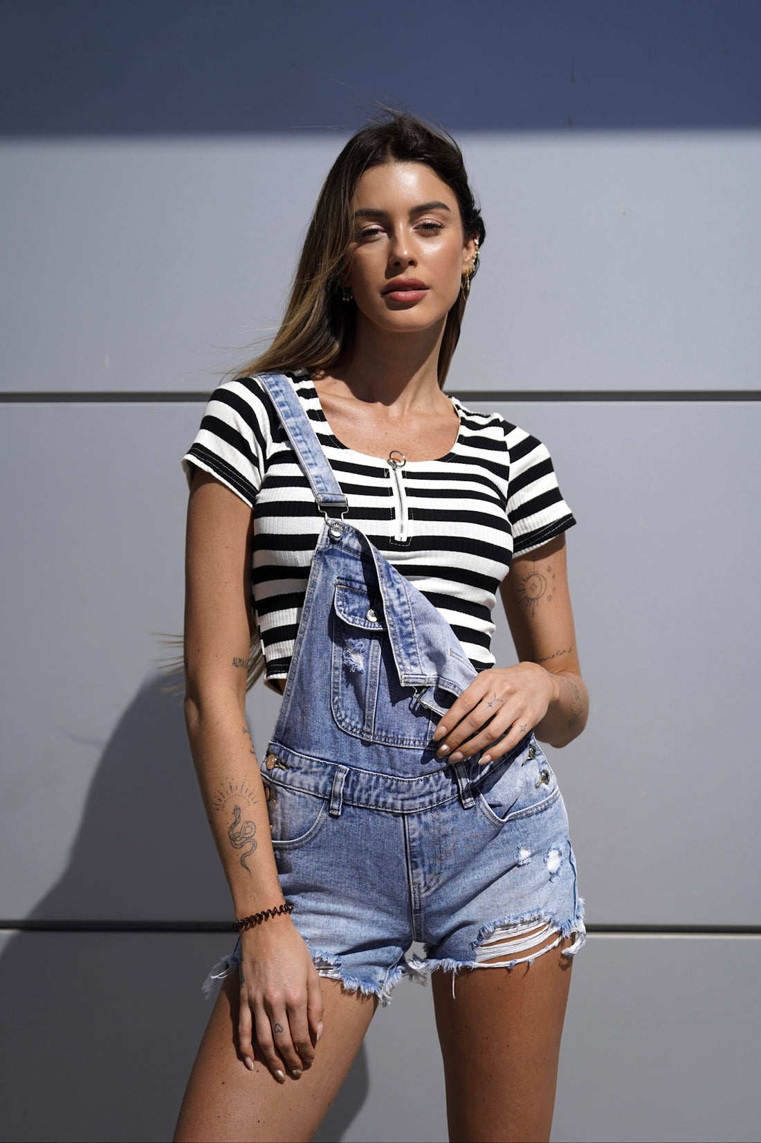 Maglia crop a righe - R.a. Boutique 