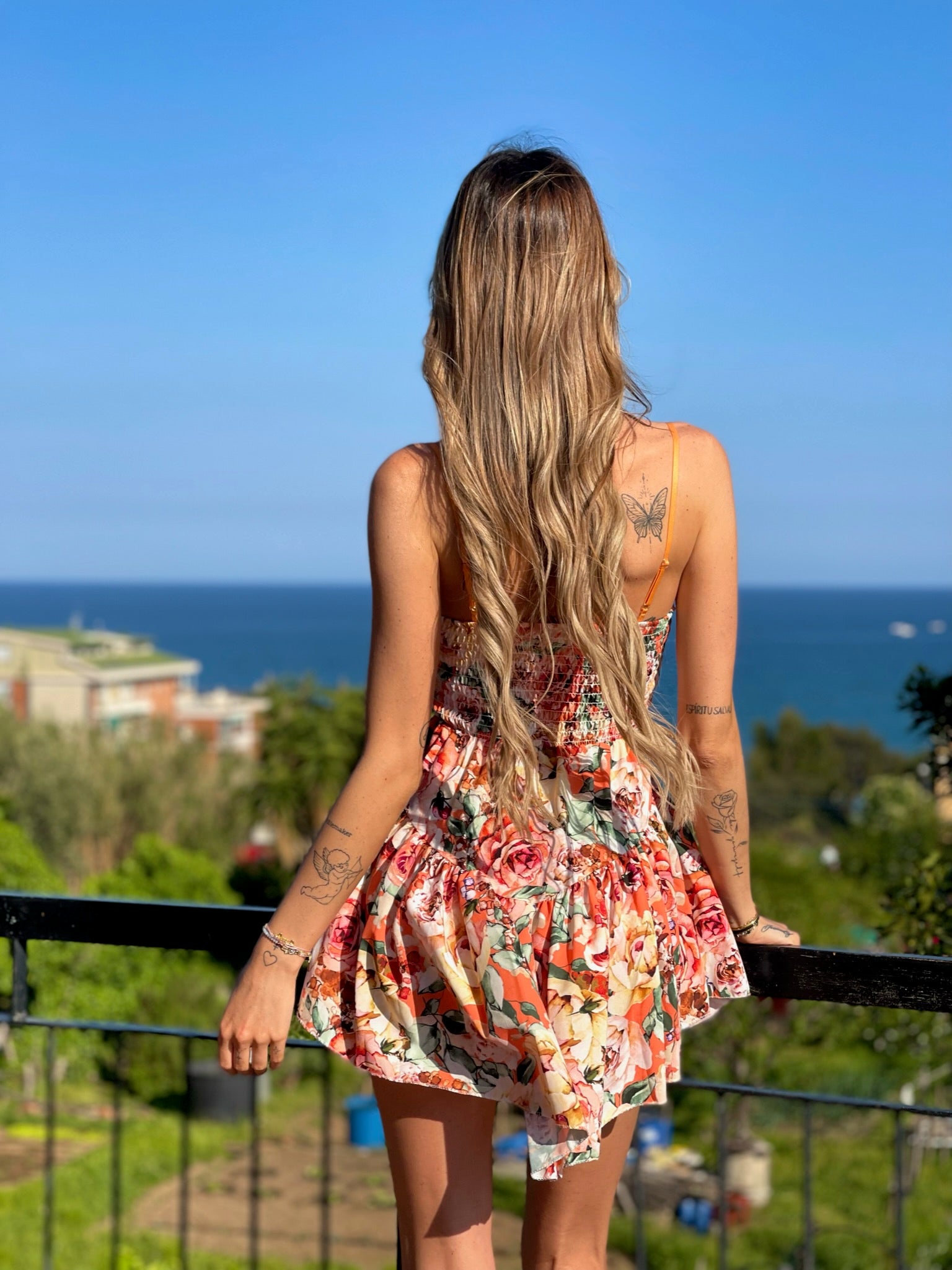 Abito a fiori arancio - R.a. Boutique 